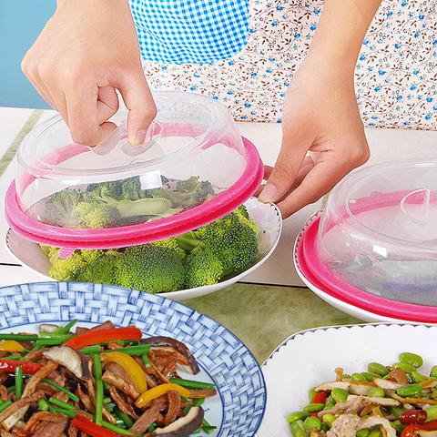 Universal Vacuum Air-tight Food Sealer Container Plate Platter Lid Cover Topper Dome, Stackable, Safe for Microwave