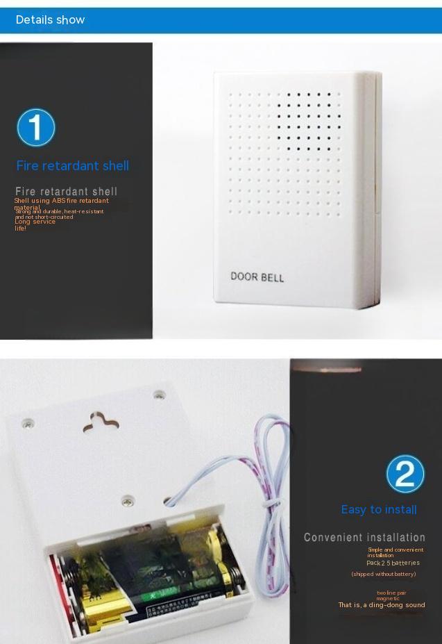 Wired Doorbell Battery-mounted Dingdong Doorbell Access Control Accessories